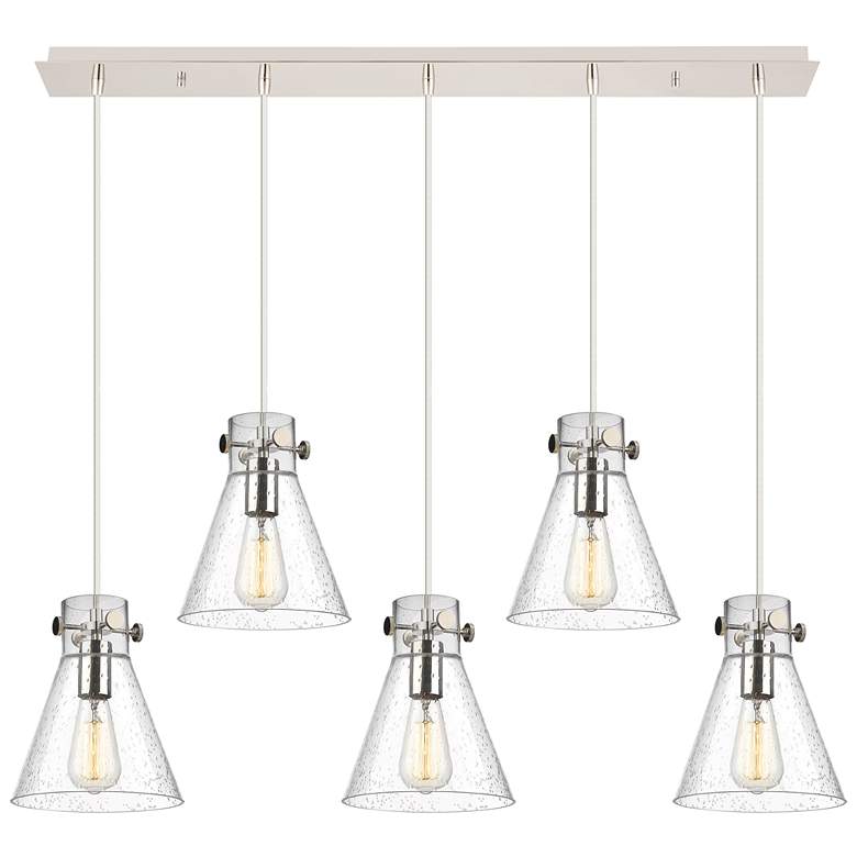 Image 1 Malone 16.63 inch Wide 6 Light Polished Nickel Multi Pendant With Clear Sh