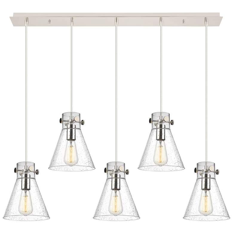 Image 1 Malone 16.63" Wide 6 Light Polished Nickel Multi Pendant With Clear Sh