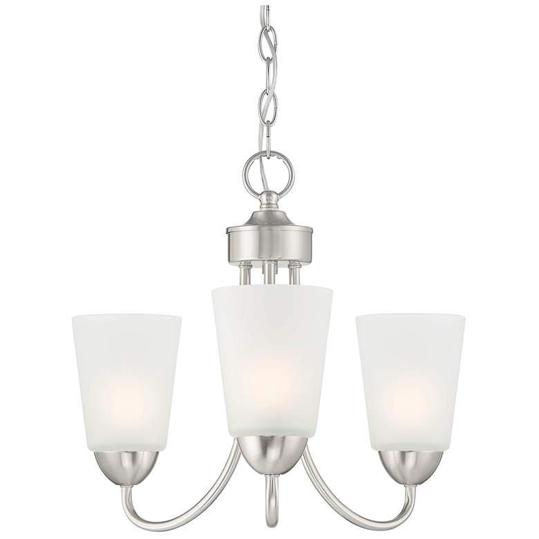 Image 1 Malone 18" Wide Brushed Nickel 3 Light Chandelier