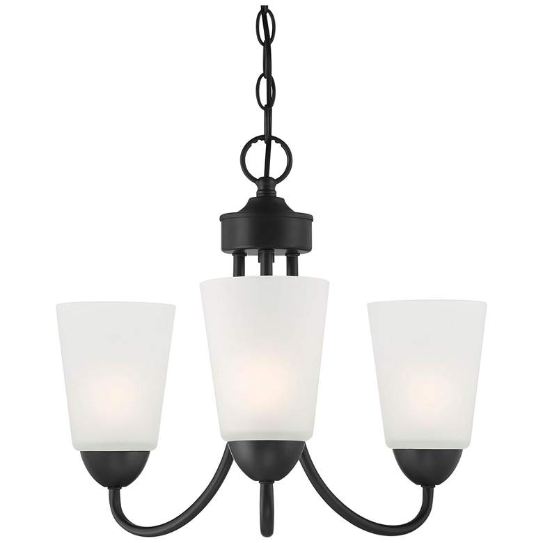 Image 1 Malone 18" Wide Matte Black 3 Light Chandelier