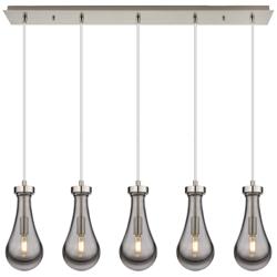 Malone 20.13" Wide 9 Light Brushed Brass Multi Pendant With Clear Shad