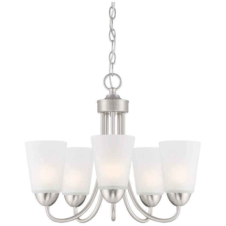Image 1 Malone 20" Wide Brushed Nickel 5 Light Chandelier