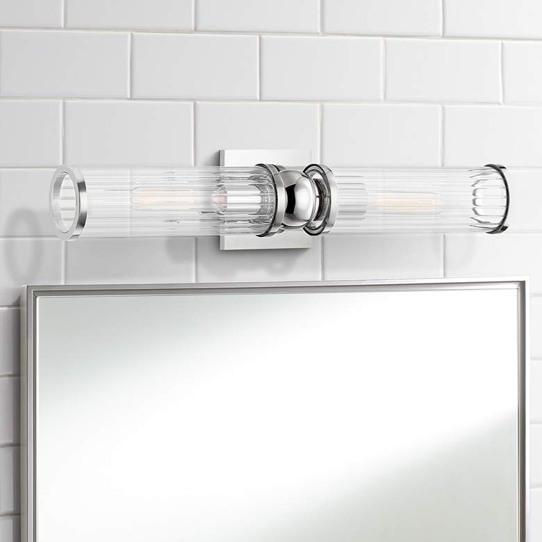 Image 1 Malone 22 1/4" Wide Polished Nickel 2-Light Bath Light