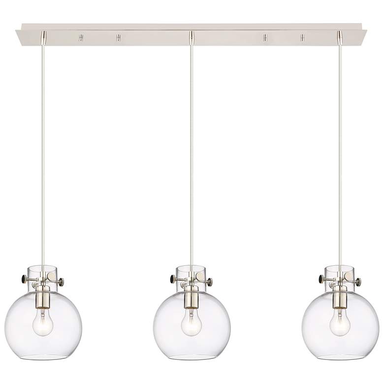 Image 1 Malone 25.25"W 12 Light Brushed Brass Multi Pendant w/ Striped Clear S