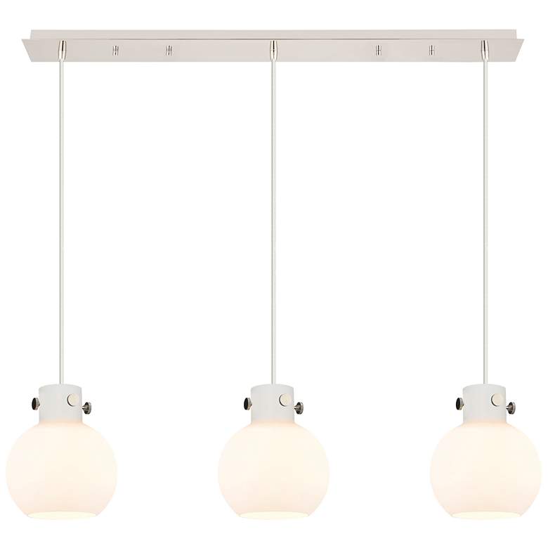 Image 1 Malone 25.25"W 12 Light Matte Black Multi Pendant w/ Striped Clear Sha