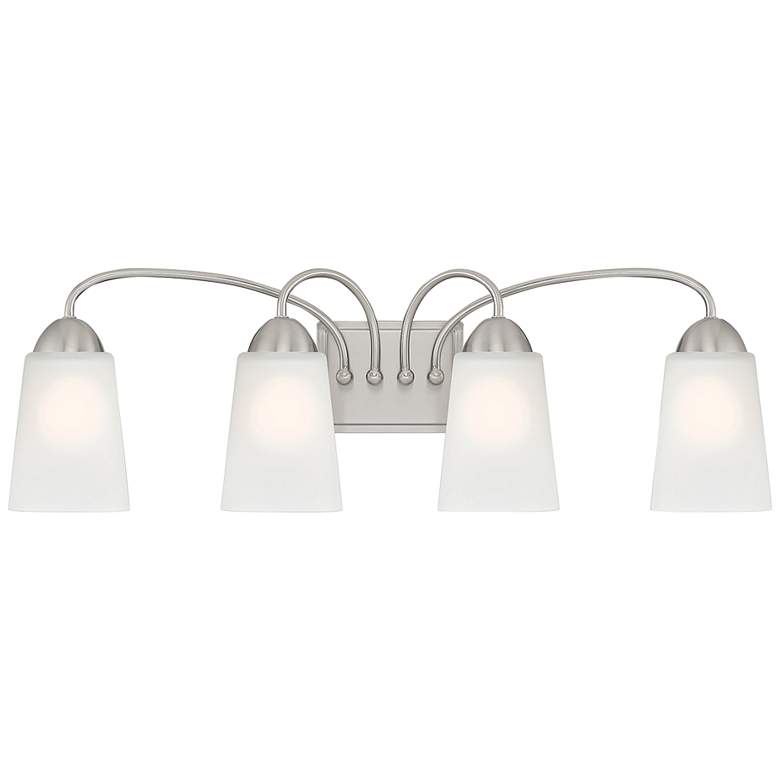 Image 4 Malone 28 3/4 inch Wide Brushed Nickel 4-Light Vanity Bath Light more views