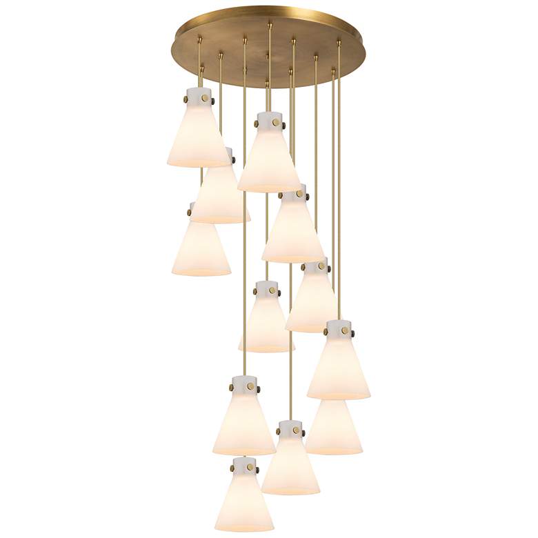 Image 1 Malone 37.75" Wide 3 Light Brushed Brass Linear Pendant With Clear Sha