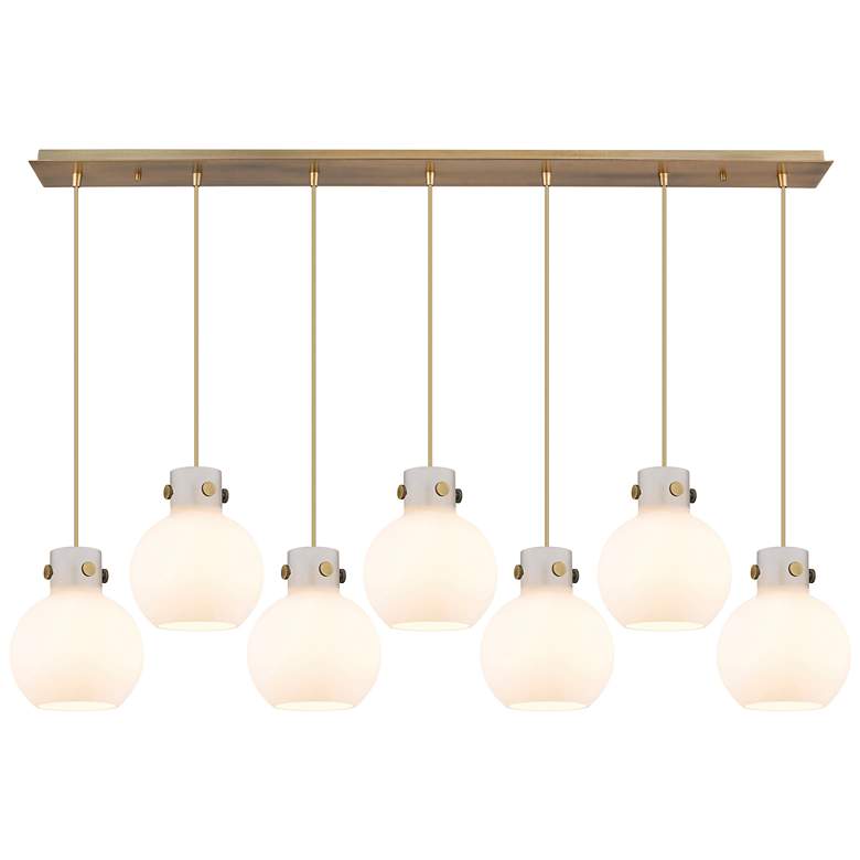 Image 1 Malone 37.75" Wide 5 Light Brushed Brass Linear Pendant With Clear Sha