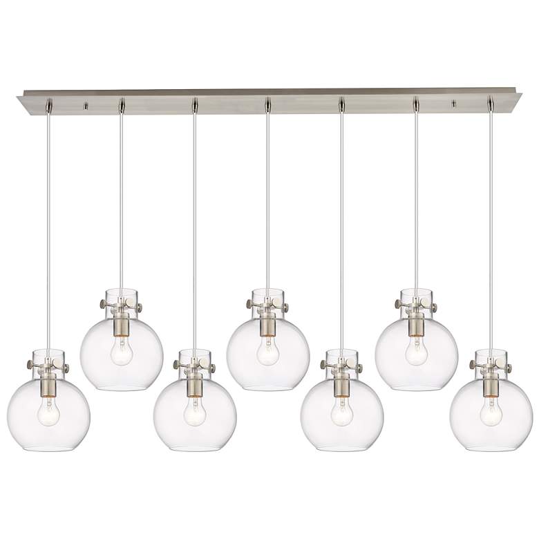 Image 1 Malone 37.75" Wide 5 Light Matte Black Linear Pendant With Clear Shade