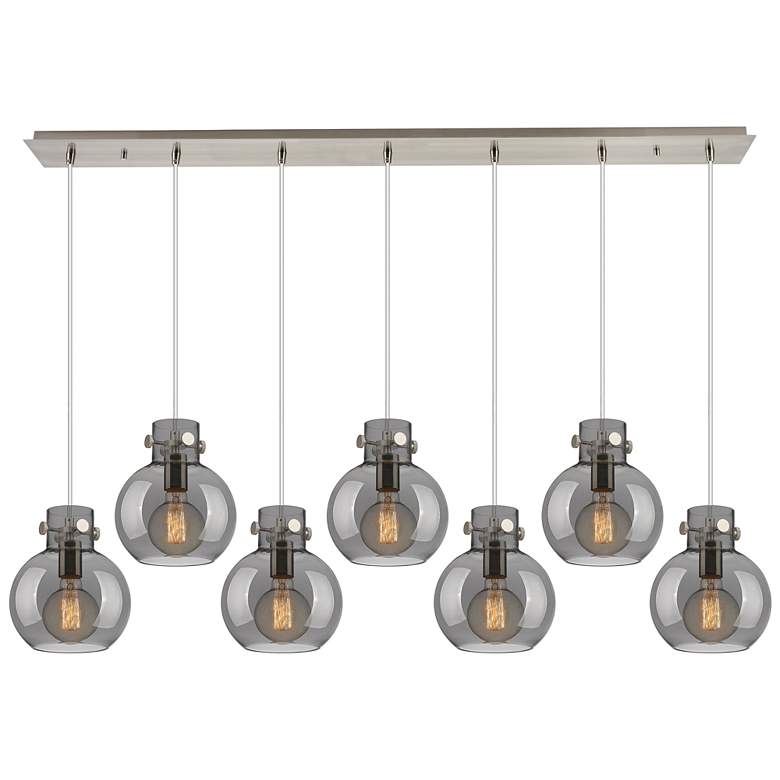 Image 1 Malone 37.75" Wide 5 Light Polished Nickel Linear Pendant With Clear S