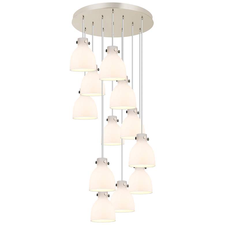Image 1 Malone 49.75" Wide 4 Light Brushed Brass Linear Pendant With Clear Sha