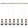Malone 49.75" Wide 7 Light Brushed Brass Linear Pendant With Clear Sha