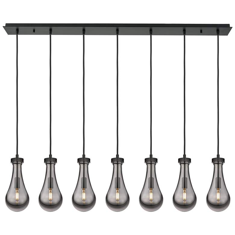 Image 1 Malone 49.75" Wide 7 Light Polished Nickel Linear Pendant With Clear S