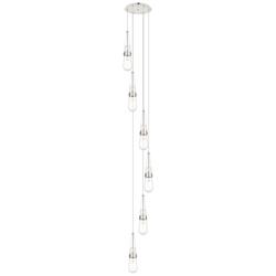 Malone 49.75&quot;W 4 Light Brushed Nickel Linear Pendant w/ Striped Clear