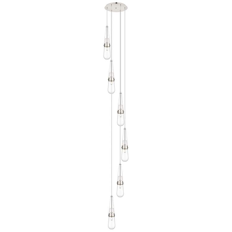 Image 1 Malone 49.75 inchW 4 Light Brushed Nickel Linear Pendant w/ Striped Clear 