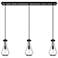 Malone 49.75"W 7 Light Polished Nickel Linear Pendant w/ Striped Shade