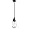 Malone 6" Wide Cord Hung Matte Black Pendant With Clear Shade