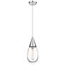 Malone 6" Wide Cord Hung Polished Nickel Pendant With Clear Shade