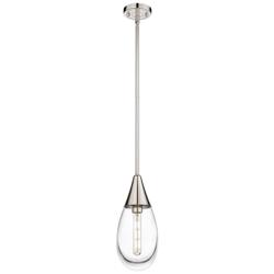 Malone 6&quot; Wide Stem Hung Polished Nickel Pendant With Clear Shade