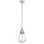 Malone 6" Wide Stem Hung Polished Nickel Pendant With Clear Shade