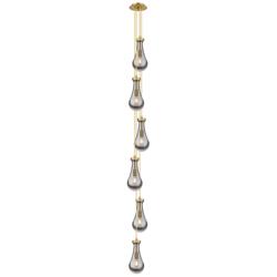 Malone 7.13" Wide 6 Light Brushed Satin Nickel Multi Pendant w/ Clear