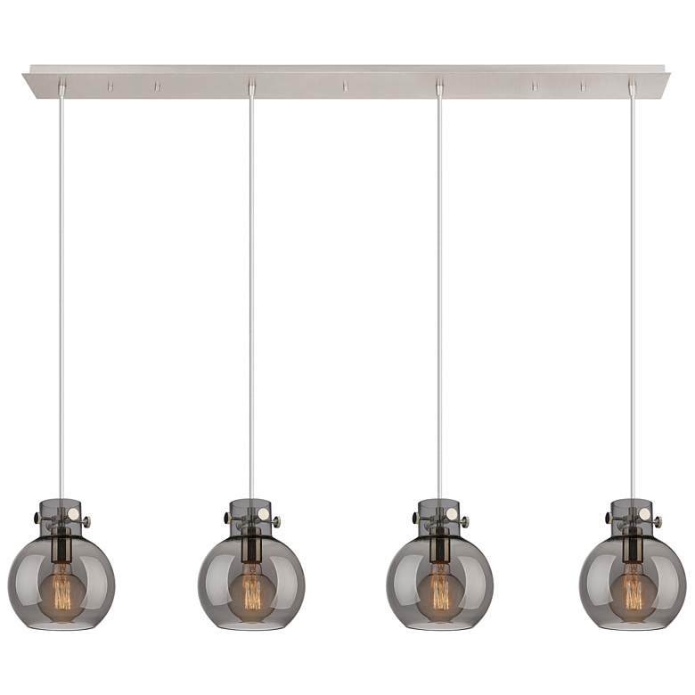 Image 1 Malone 7.13" Wide 6 Light Polished Nickel Multi Pendant With Clear Sha