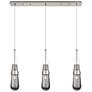Malone 8" Wide 3 Light Brushed Brass Multi Pendant With Clear Shade