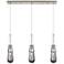 Malone 8" Wide 3 Light Brushed Brass Multi Pendant With Clear Shade