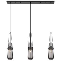 Malone 8&quot; Wide 3 Light Brushed Satin Nickel Multi Pendant With Clear S