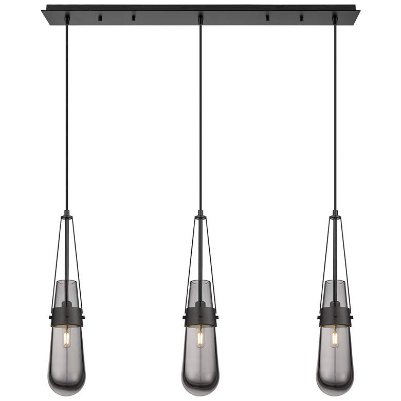 Image 1 Malone 8" Wide 3 Light Brushed Satin Nickel Multi Pendant With Clear S