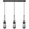 Malone 8" Wide 3 Light Brushed Satin Nickel Multi Pendant With Clear S
