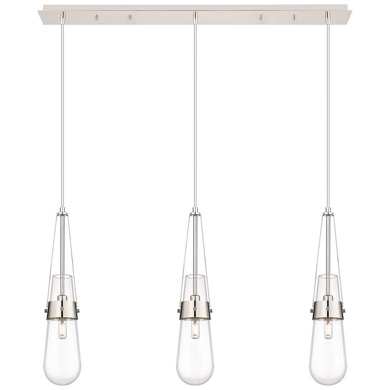 Image 1 Malone 8" Wide 3 Light Matte Black Multi Pendant With Clear Shade