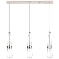 Malone 8" Wide 3 Light Matte Black Multi Pendant With Clear Shade