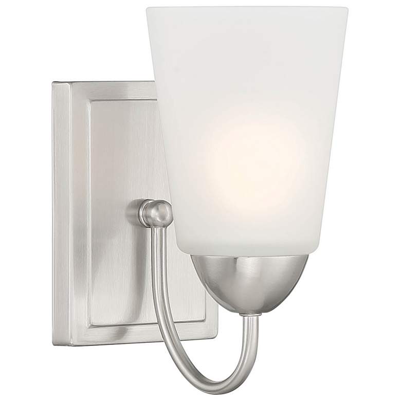 Image 1 Malone 9.25 inch High 1-Light Brushed Nickel Transitional Wall Sconce