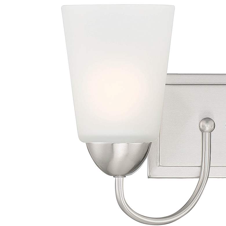 Image 3 Malone 9 1/4" High Brushed Nickel Metal 2-Light Wall Sconce more views