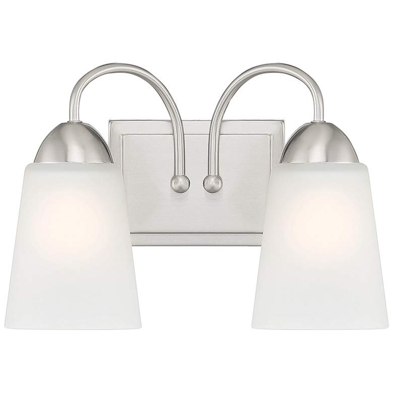 Image 4 Malone 9 1/4 inch High Brushed Nickel Metal 2-Light Wall Sconce more views