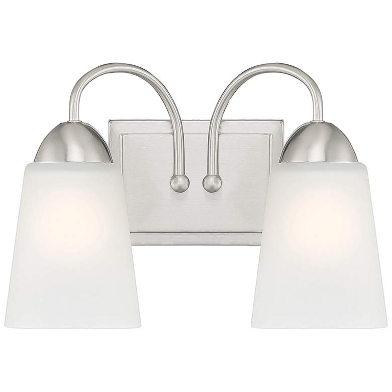 Image 4 Malone 9 1/4" High Brushed Nickel Metal 2-Light Wall Sconce more views