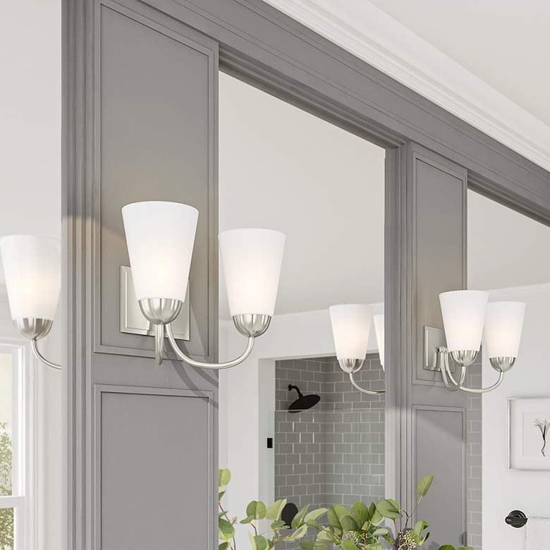 Image 5 Malone 9 1/4" High Brushed Nickel Metal 2-Light Wall Sconce more views