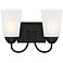 Malone 9 1/4" High Matte Black Metal 2-Light Wall Sconce