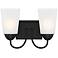 Malone 9 1/4" High Matte Black Metal 2-Light Wall Sconce