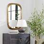 3_Malone Antique Brass 24" x 36 1/2" Rectangular Wall Mirror more views