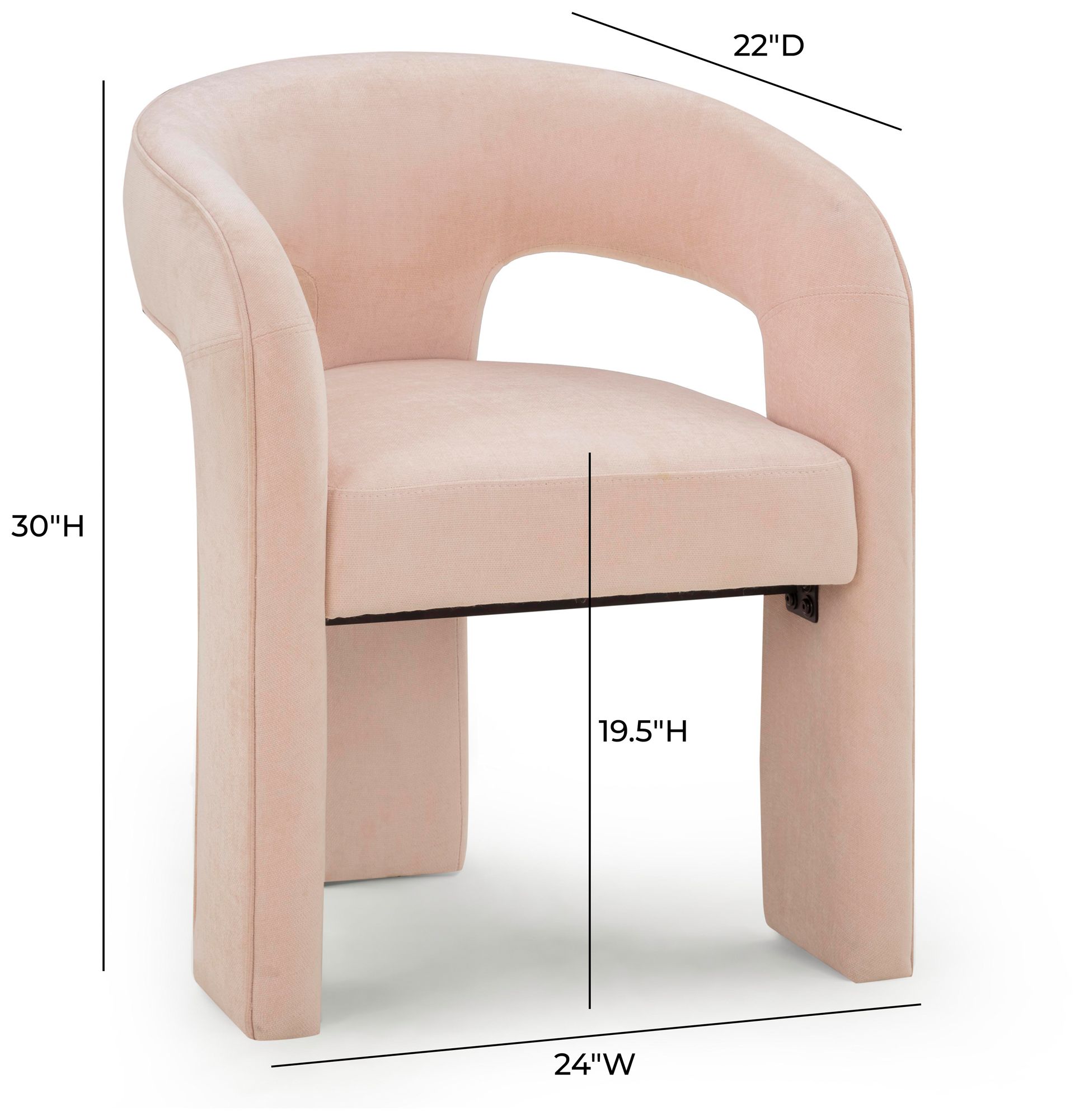 Malone Blush Perfomance Fabric Dining Chair