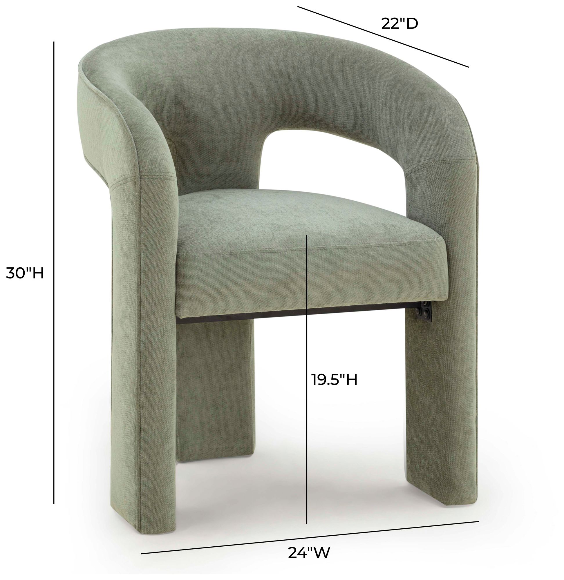 Image 5 Malone Green Perfomance Fabric Dining Chair more views