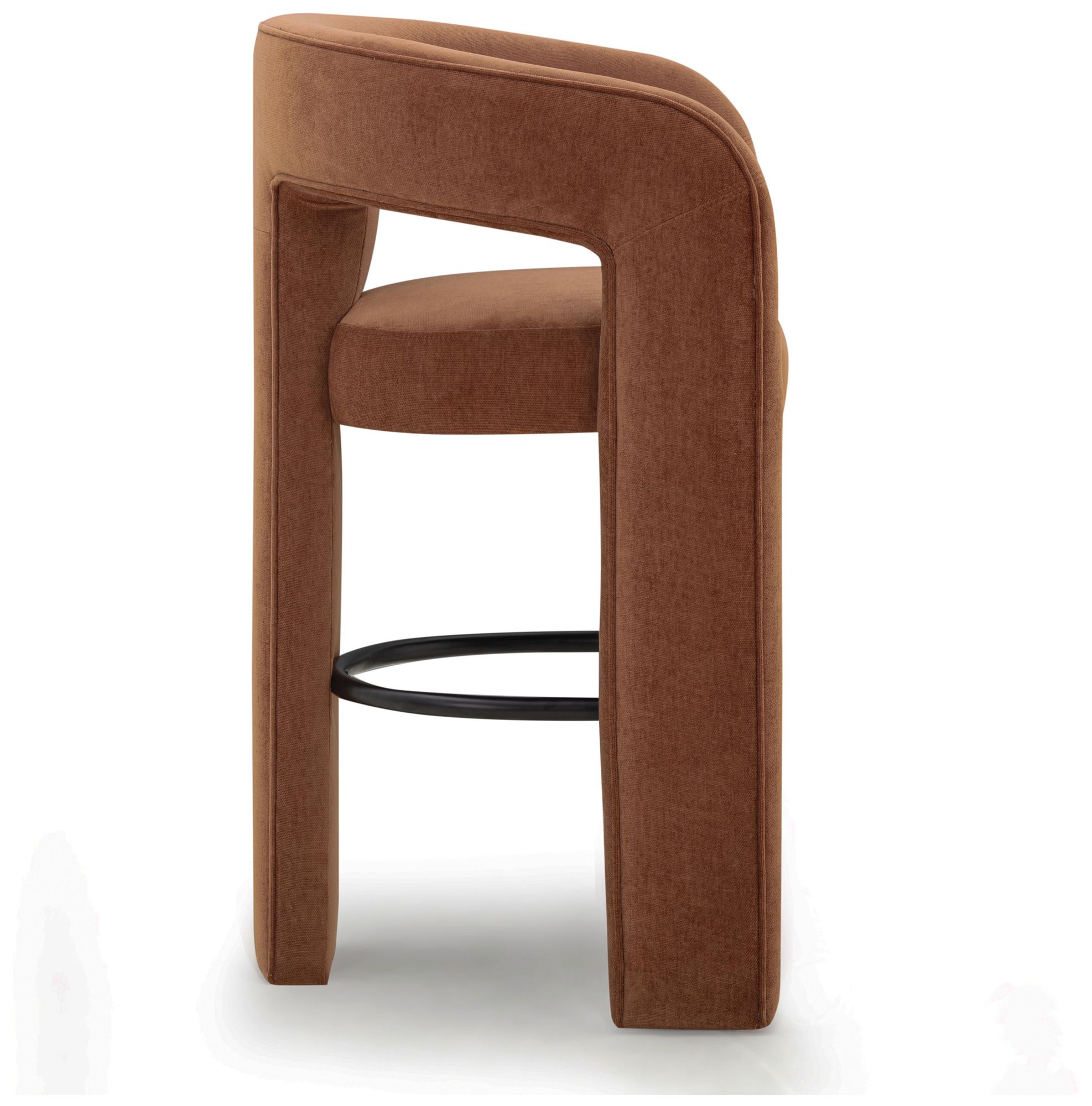 Image 3 Malone Rust Red Perfomance Fabric Bar Stool more views