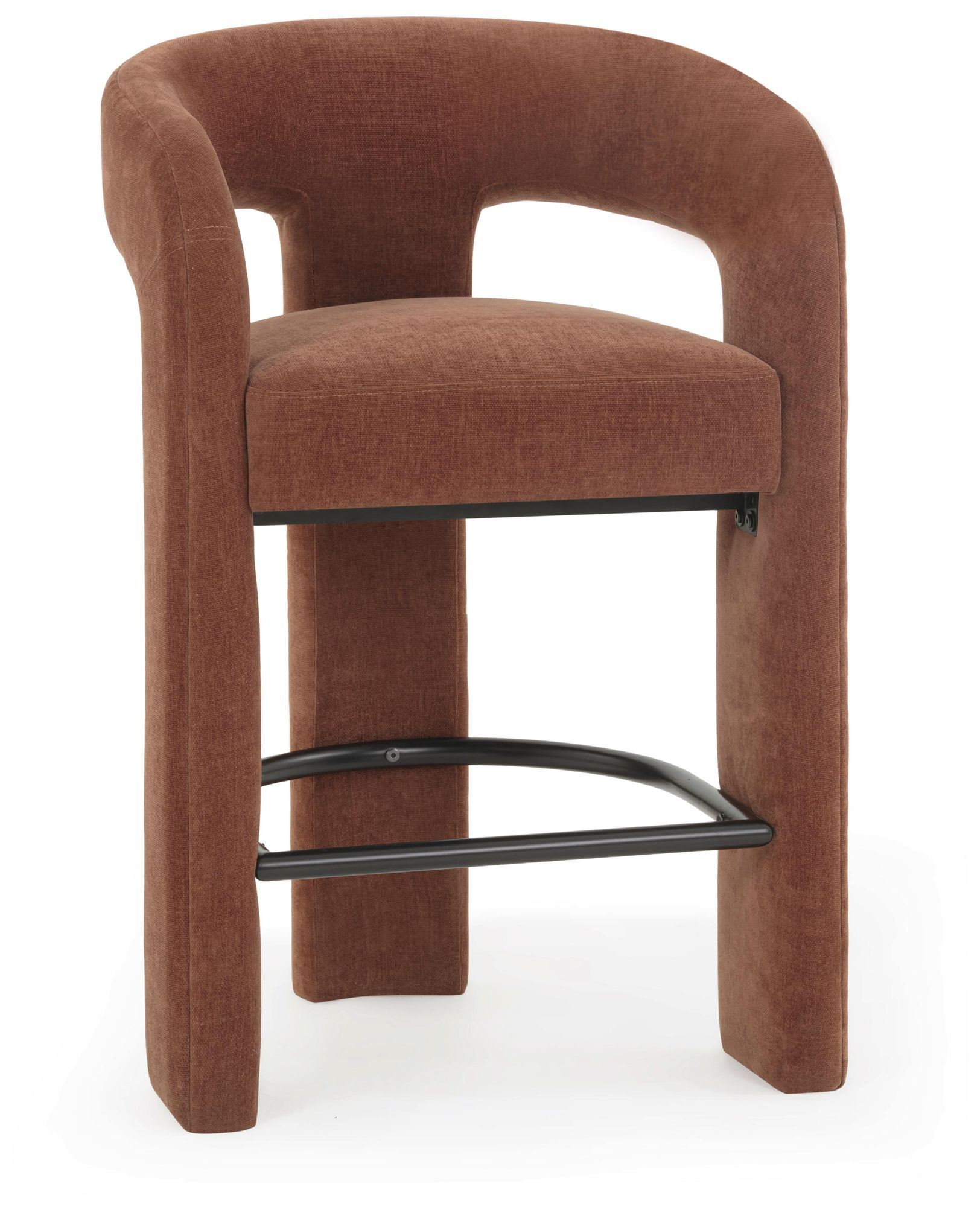 Image 3 Malone Rust Red Performance Chenille Stool more views