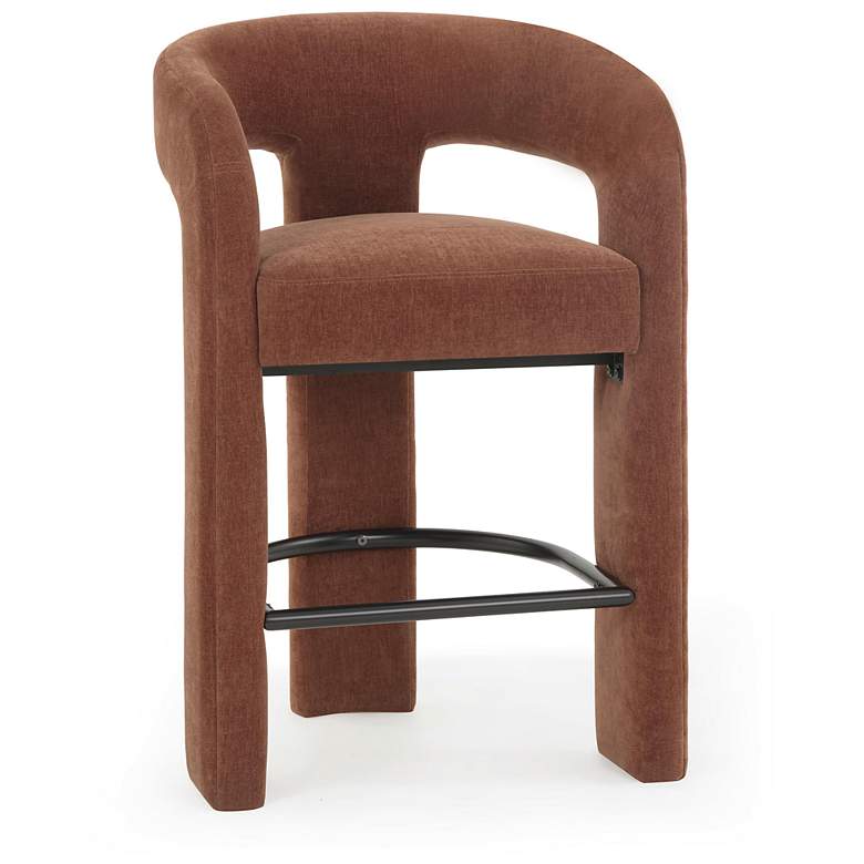 Image 3 Malone Rust Red Performance Chenille Stool more views
