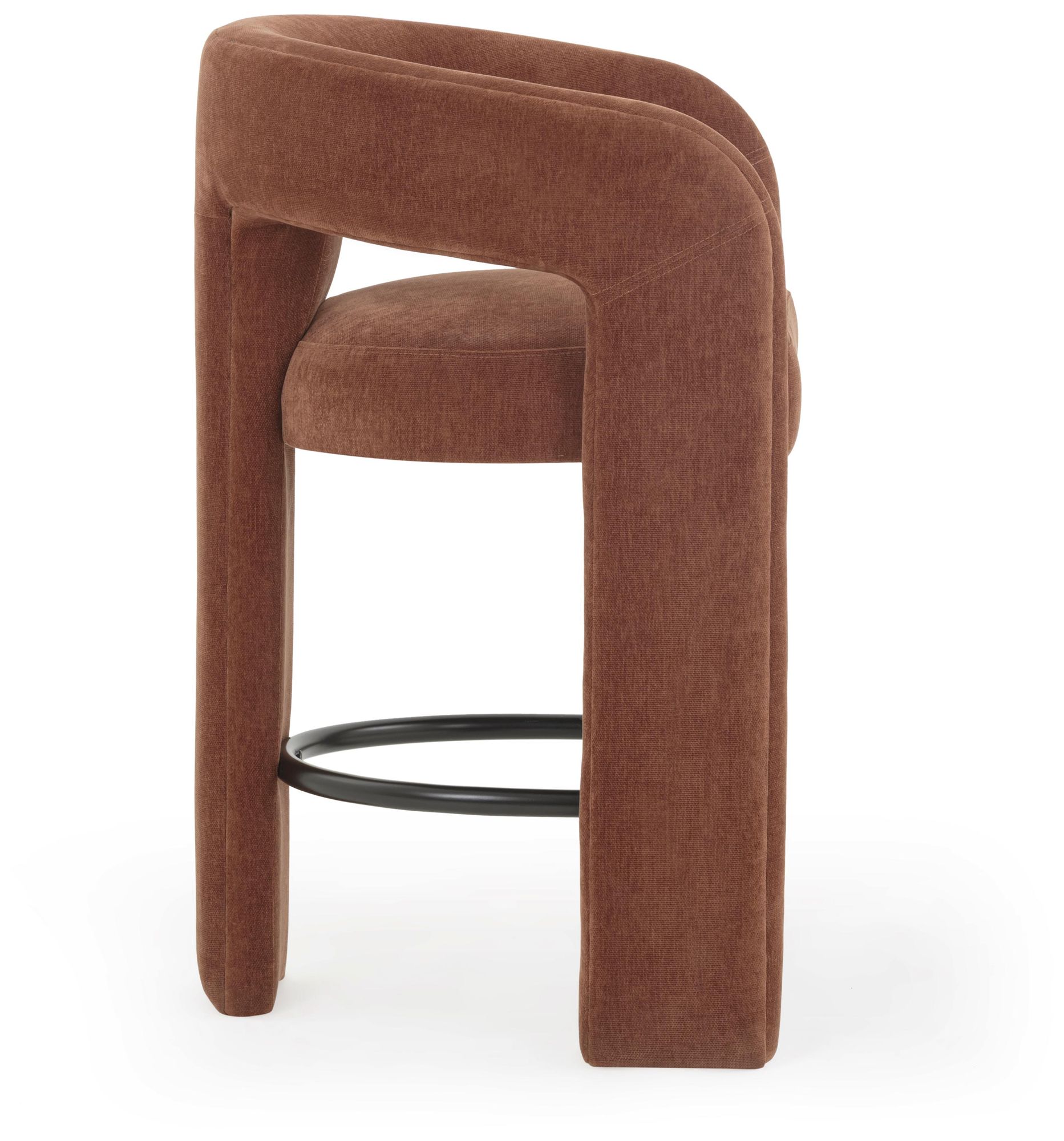 Image 4 Malone Rust Red Performance Chenille Stool more views