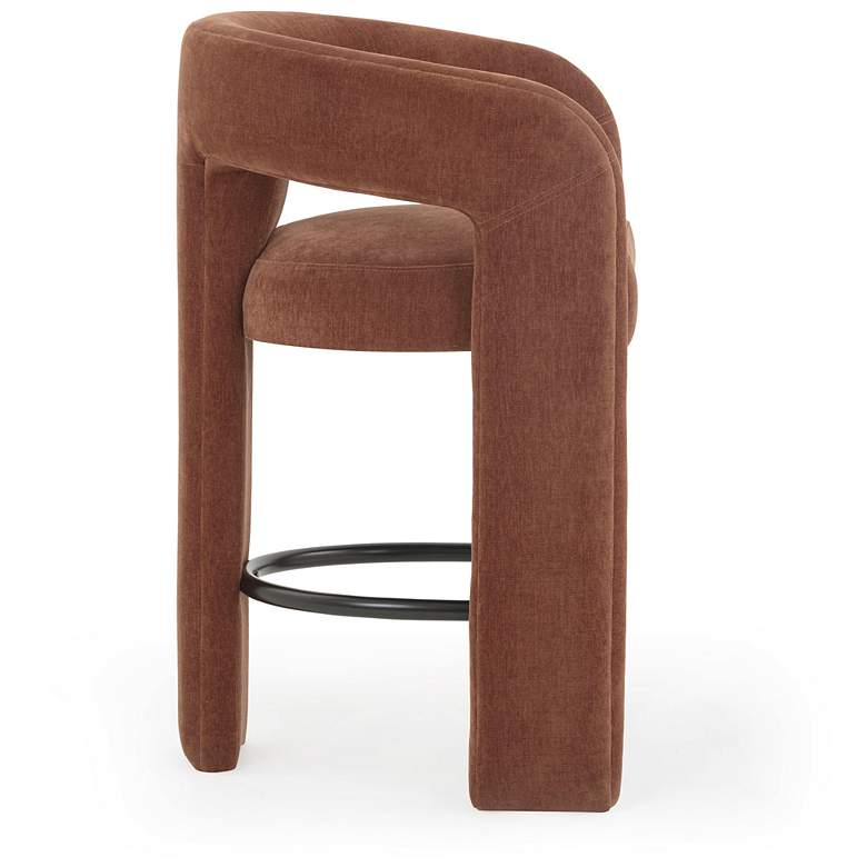 Image 4 Malone Rust Red Performance Chenille Stool more views