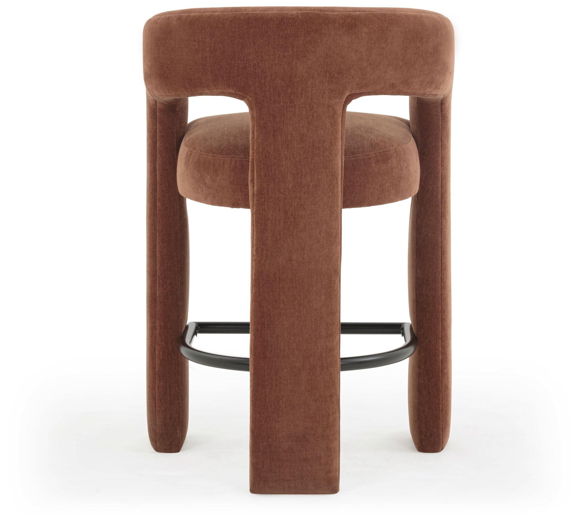 Image 5 Malone Rust Red Performance Chenille Stool more views