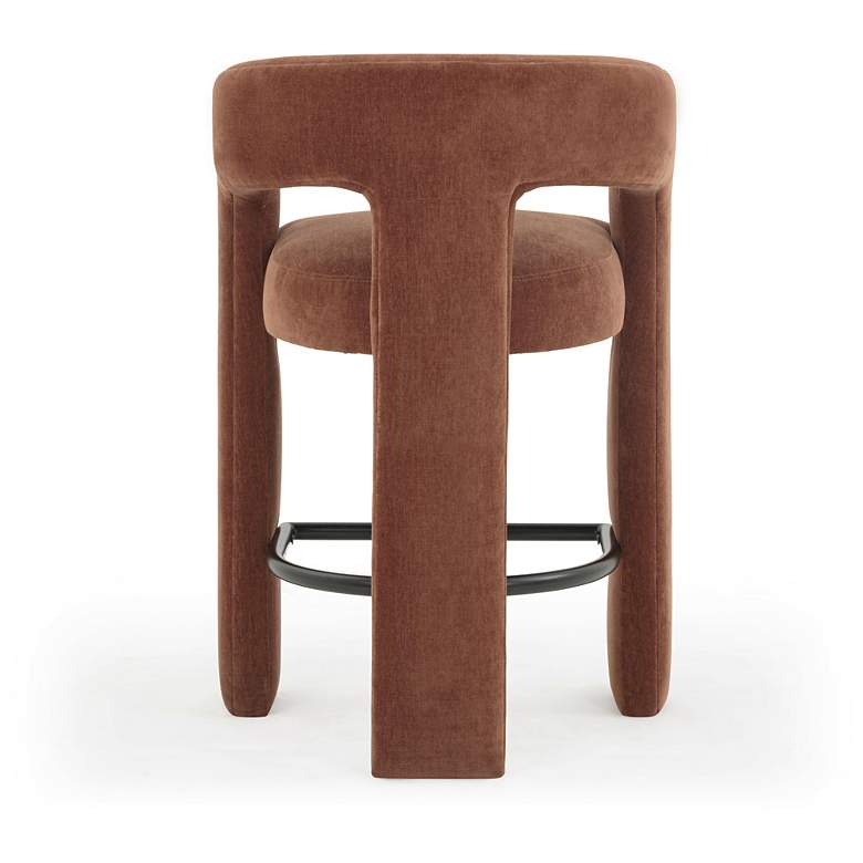 Image 5 Malone Rust Red Performance Chenille Stool more views